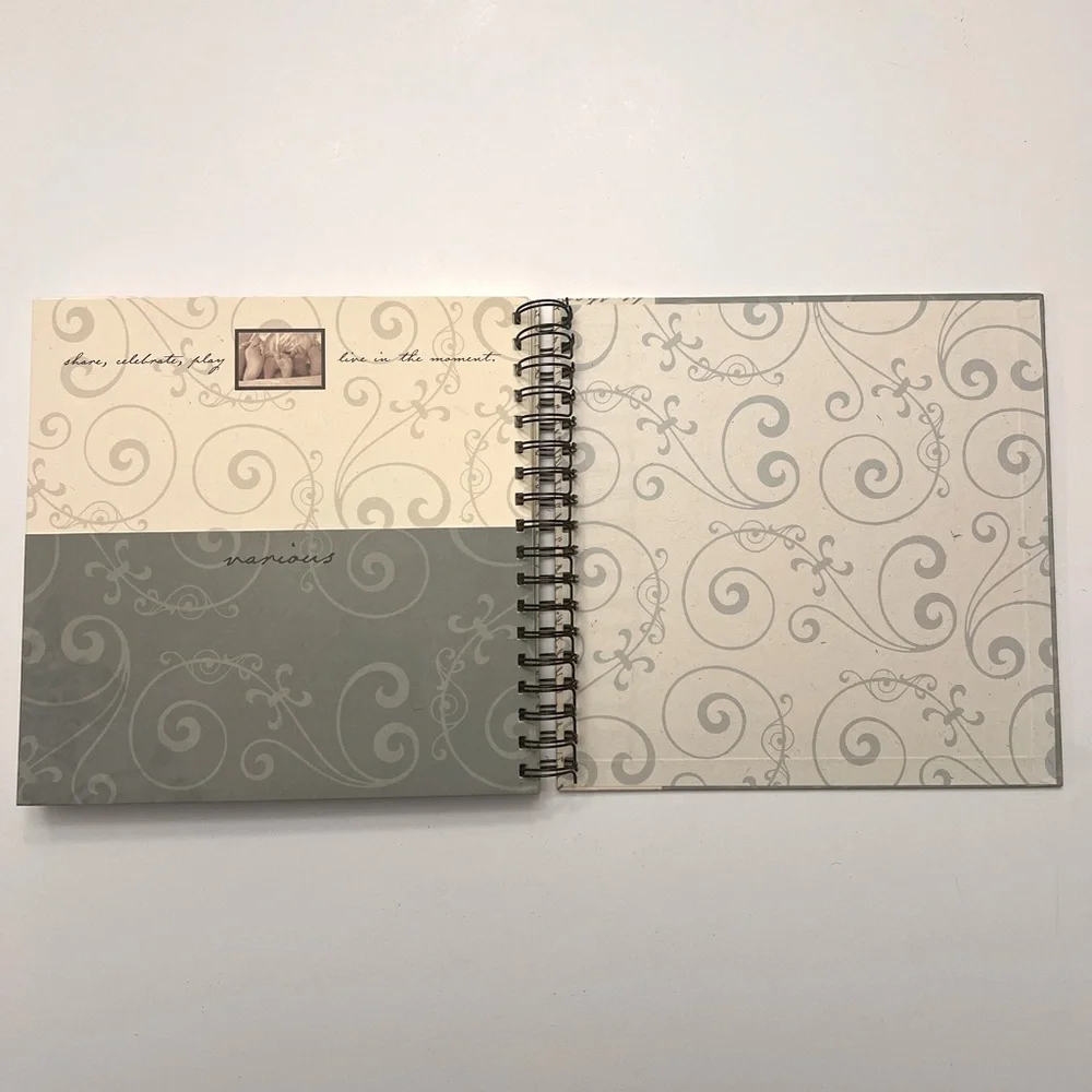 Unique Green & Cream Portfolio for Cards & Letters a Pocket for Each Month NWOT
